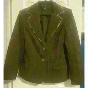 Sao Paulo Brown Jeweled Blazer Jacket Size 10